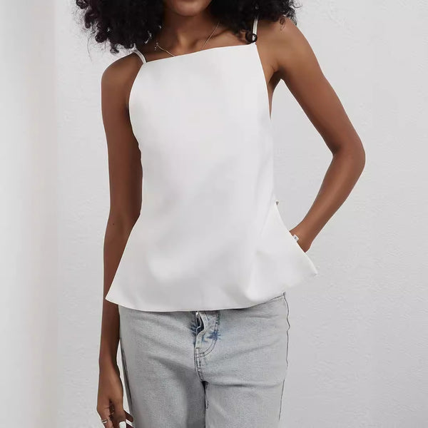 Women Clothing Sexy Big Backless Camisole Summer Pure Sexy Sleeveless Top