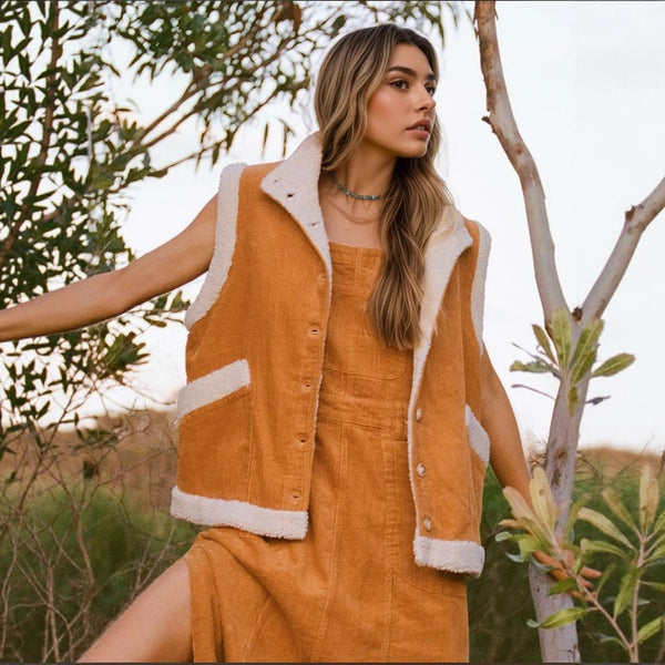 Autumn Winter Fashionable Jacket Warm Faux Shearling Jacket Sleeveless Waistcoat Vest