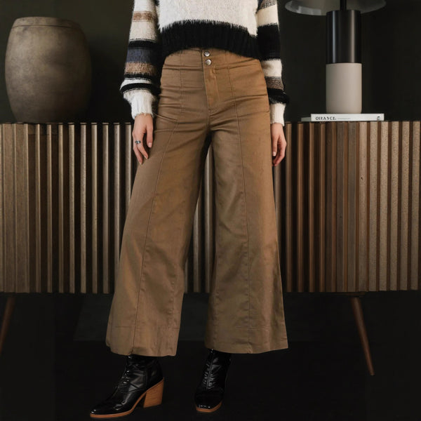 Graceful Cargo Pants Casual Women Wear Autumn Stitching Design Wide Leg Pants